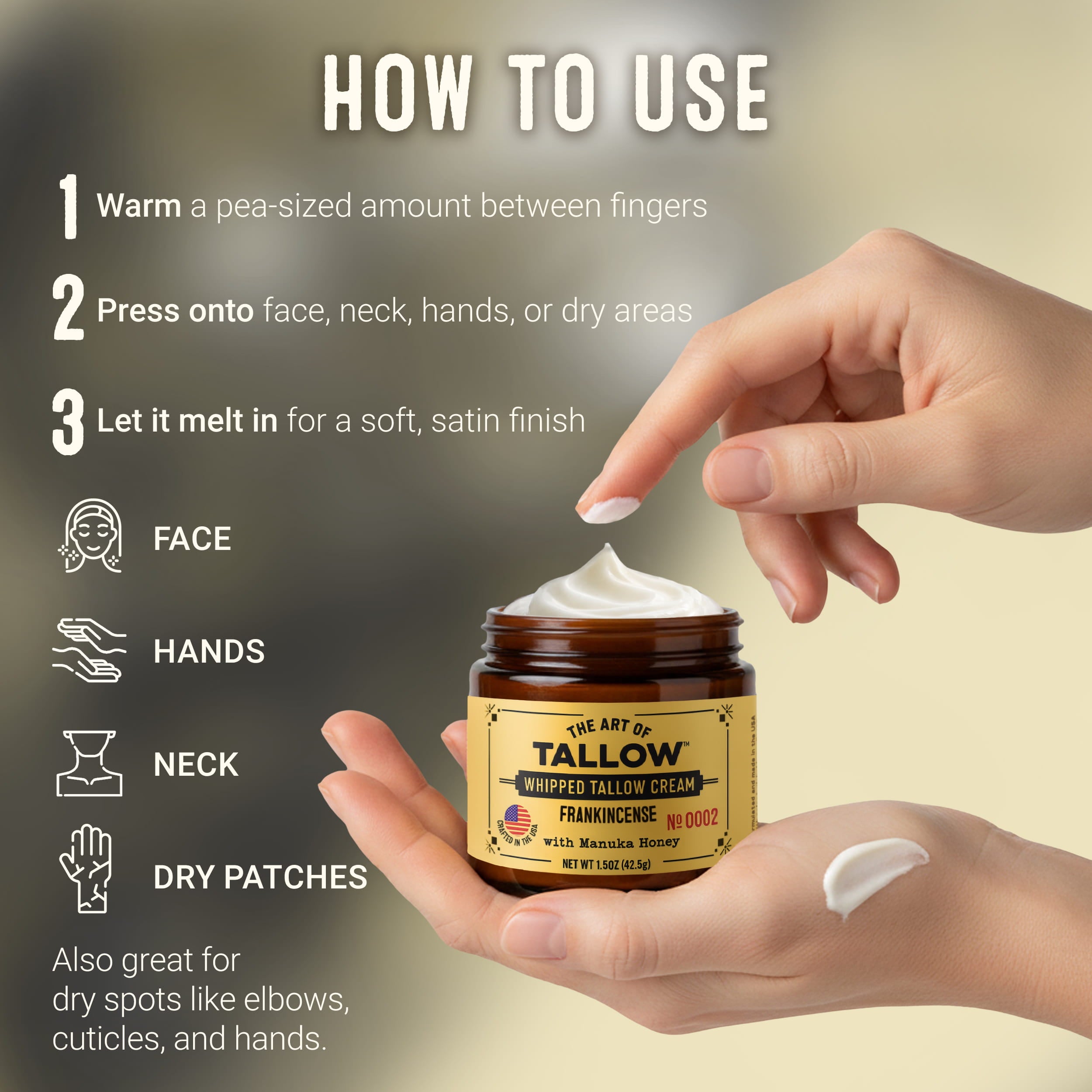 Frankincense Whipped Tallow Moisturizer by The Art of Tallow — benefits