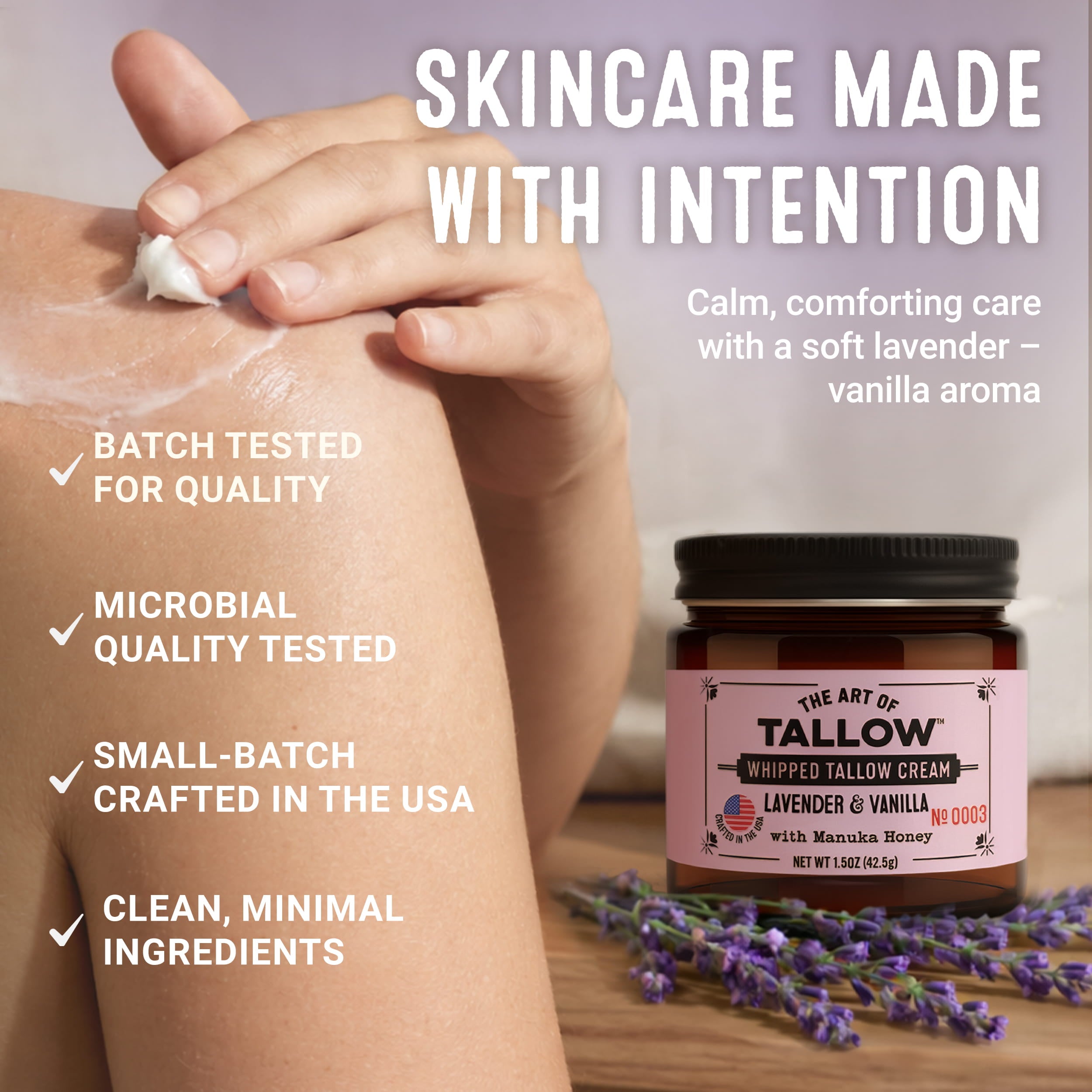 Lavender Vanilla Whipped Tallow Moisturizer by The Art of Tallow — lifestyle