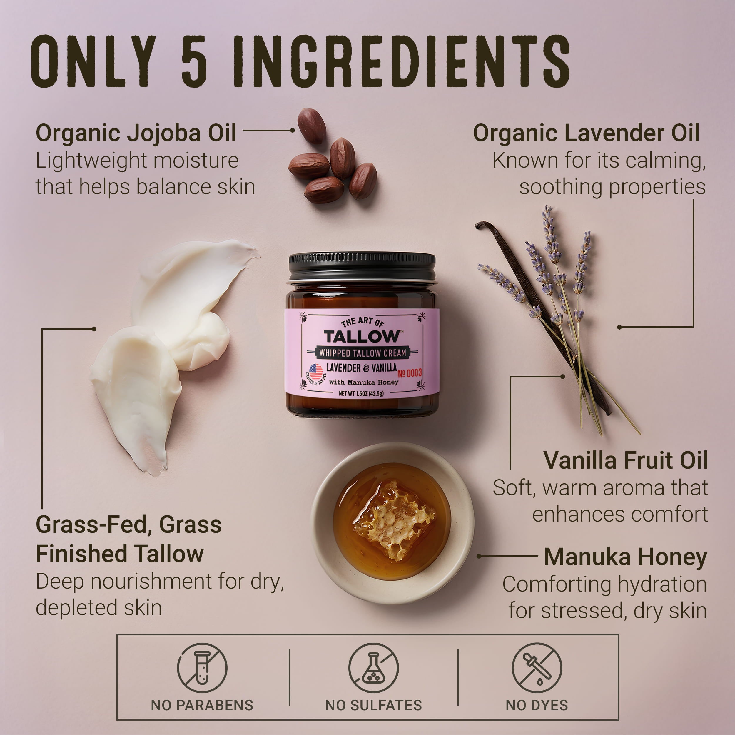 Lavender Vanilla Whipped Tallow Moisturizer by The Art of Tallow — texture detail