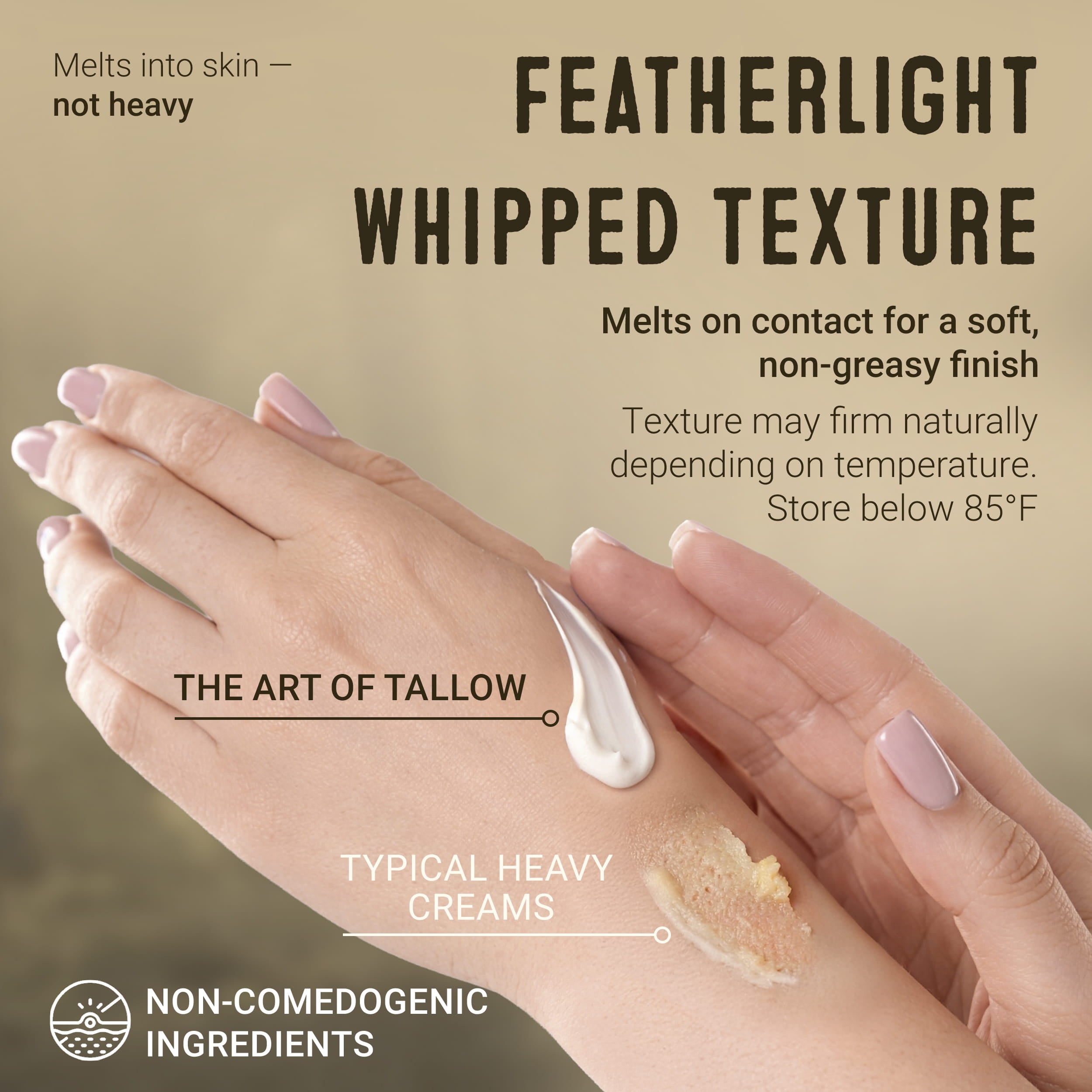 Unscented Whipped Tallow Moisturizer by The Art of Tallow — comparison