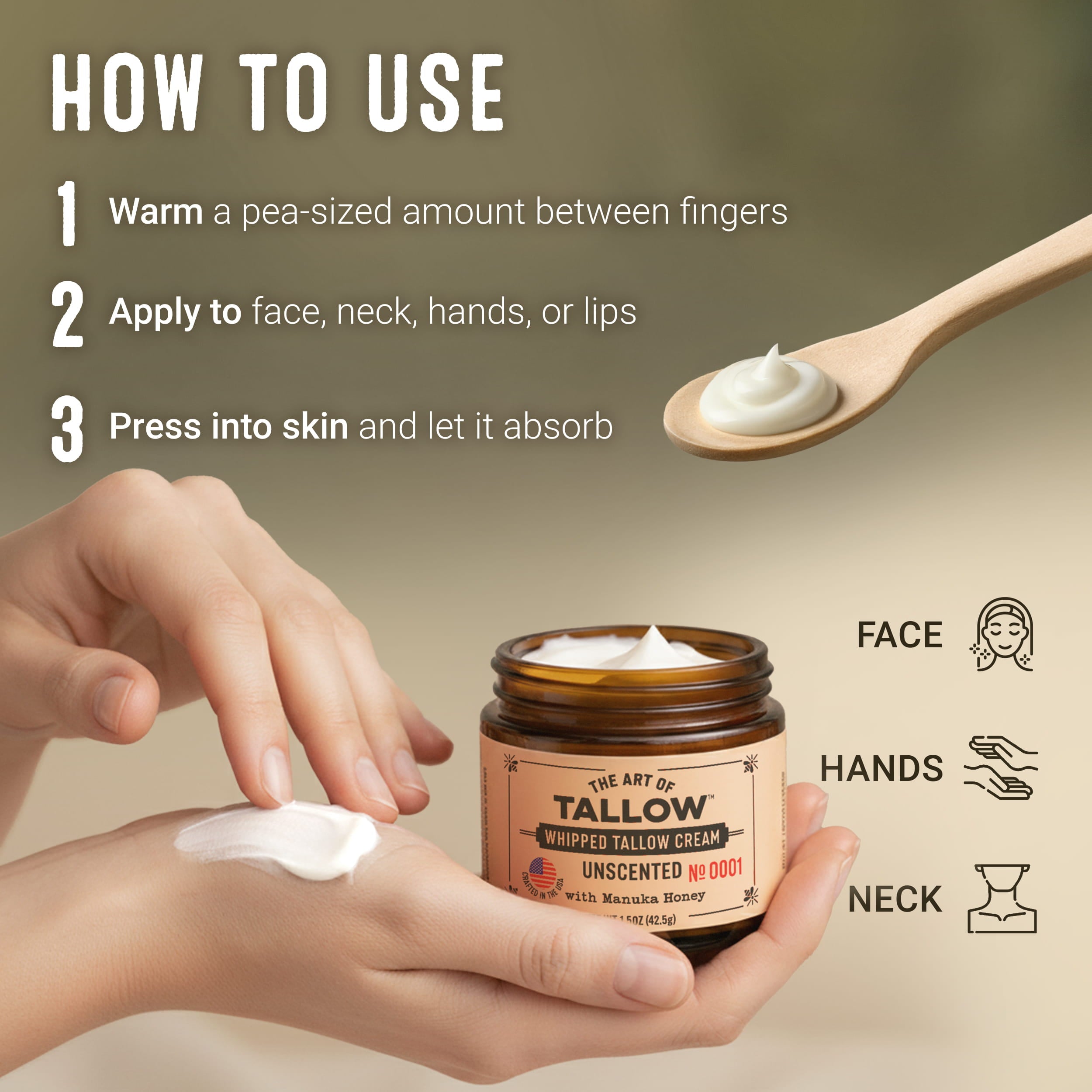 Unscented Whipped Tallow Moisturizer by The Art of Tallow — benefits