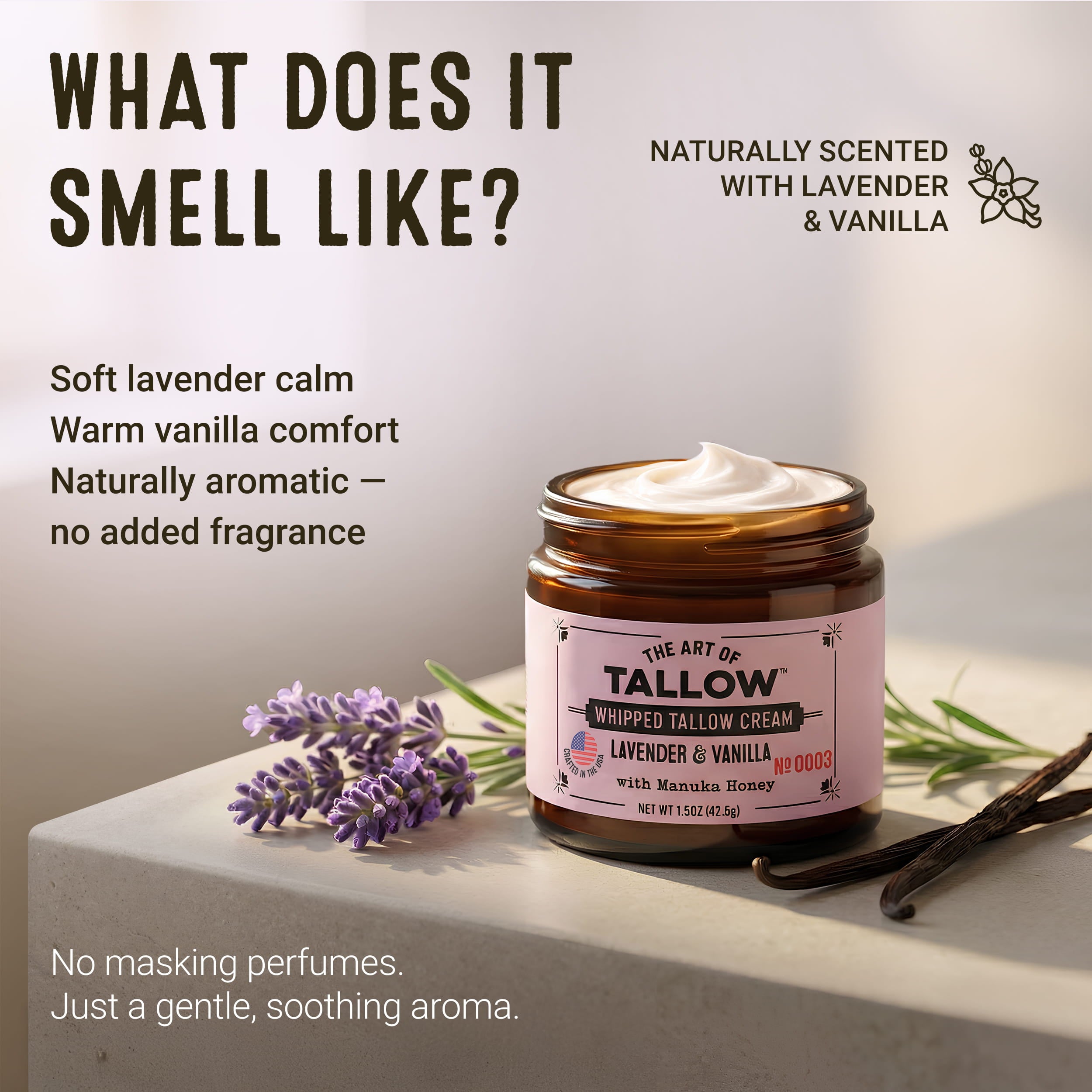 Lavender Vanilla Whipped Tallow Moisturizer by The Art of Tallow — how to use