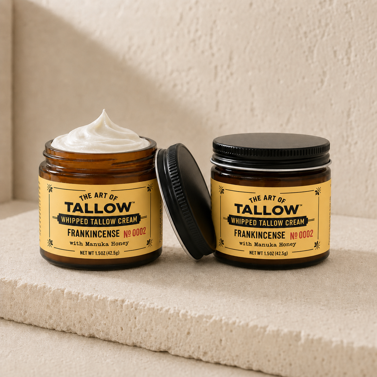 The Pair — Frankincense and Frankincense whipped tallow cream jars