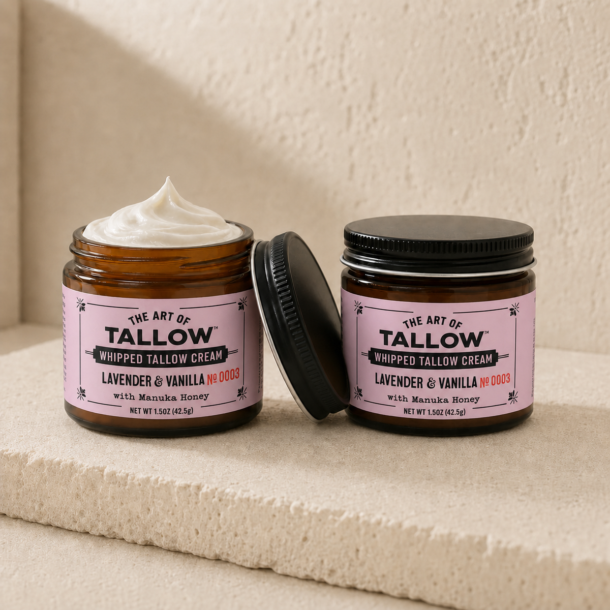 The Pair — Lavender Vanilla and Lavender Vanilla whipped tallow cream jars